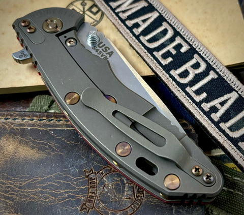 Battle Bronzed Out Hinderer XM-18 3.5 Spanto Red G10 Working Finish S45VN Blade Bronzed Out HW