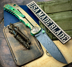 Spartan Blades Harsey Folder Sasquatch at Sunset Special Edition with Chad Nichols Dam Bronze Ti Hardware #178