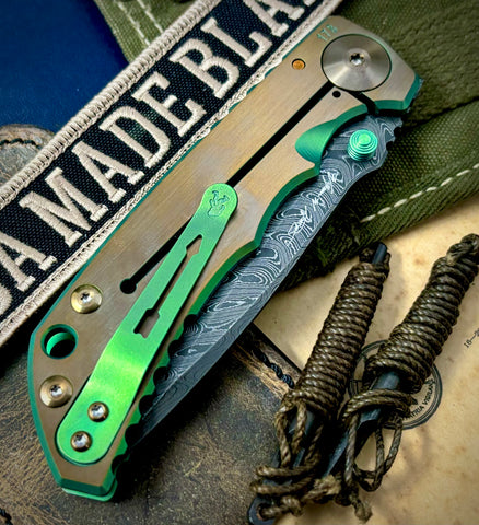 Spartan Blades Harsey Folder Sasquatch at Sunset Special Edition with Chad Nichols Dam Bronze Ti Hardware #178