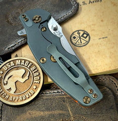 Ammo Can Green Hinderer Jurassic Slicer Orange G10 Anodized Working Finish Ti Magnacut Stonewashed Blade Bronzed Out HW - USA MB