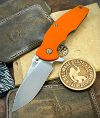 Ammo Can Green Hinderer Jurassic Slicer Orange G10 Anodized Working Finish Ti Magnacut Stonewashed Blade Bronzed Out HW - USA MB