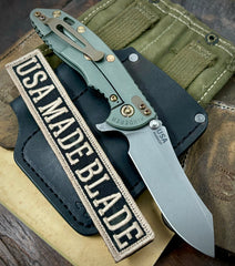 Ammo Can Green Hinderer XM-18 3.5" Skinny Skinner Anodized Working Finish Ti Black G10 Magnacut Working Finish Blade Bronzed Out HW