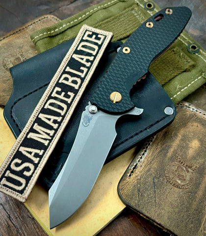 High Res Battle Purple Hinderer XM-18 3.5" Skinny Skinner Anodized Working Finish Ti Black G10 Magnacut Working Finish Blade Bronzed Out HW