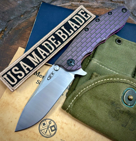 ZT0562TI Full Ti with Purple Brick Pattern customized Ti and Magnacut Blade