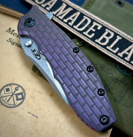 ZT0562TI Full Ti with Purple Brick Pattern customized Ti and Magnacut Blade