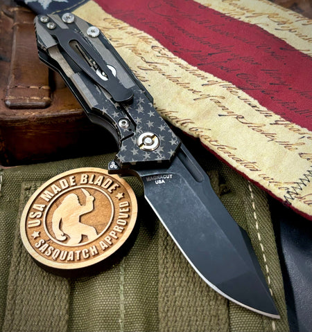 Battled Stars and Stripes Battle Black Hinderer Half Track Harpoon Spanto Gen 2 Translucent Green G10 Battle Black Ti and Magnacut Blade
