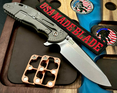 Hinderer XM-24 Spearpoint OD Green G10 Working Finish Ti and S45VN Stonewashed Blade