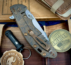 Topo Hinderer XM-24 Harpoon Spanto Coyote G10 Bronze Ti and S45VN Stonewashed Blade and Bronzed Out HW - USA MB