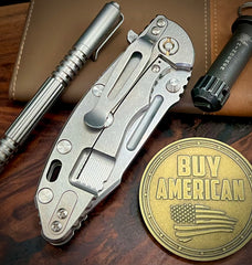 Hinderer XM-18 3.25 Fullered Harpoon Spanto Black G10 Stonewashed Ti and Stonewashed Magnacut Blade