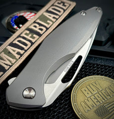 Koenig Arius Patterned Ti Stonewashed M390 Blade with Polished Flats and Ti Hardware AR111211111