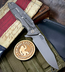 Hinderer Eklipse 3.5" Skinny Hollow Ground Slicer Translucent Green G10 Working Finish Ti Working Finish Magnacut Blade