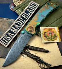 Spartan Blades Harsey Folder Sasquatch at Sunset Special Edition with Chad Nichols Dam Bronze Ti Hardware #228