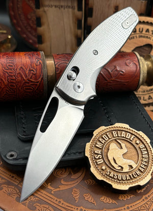 Three Rivers Manufacturing (TRM) Bulldog Rev. B with 3D Lizard Skin Titanium, River-LOK (Axis Lock), and Magnacut Steel - USA MB