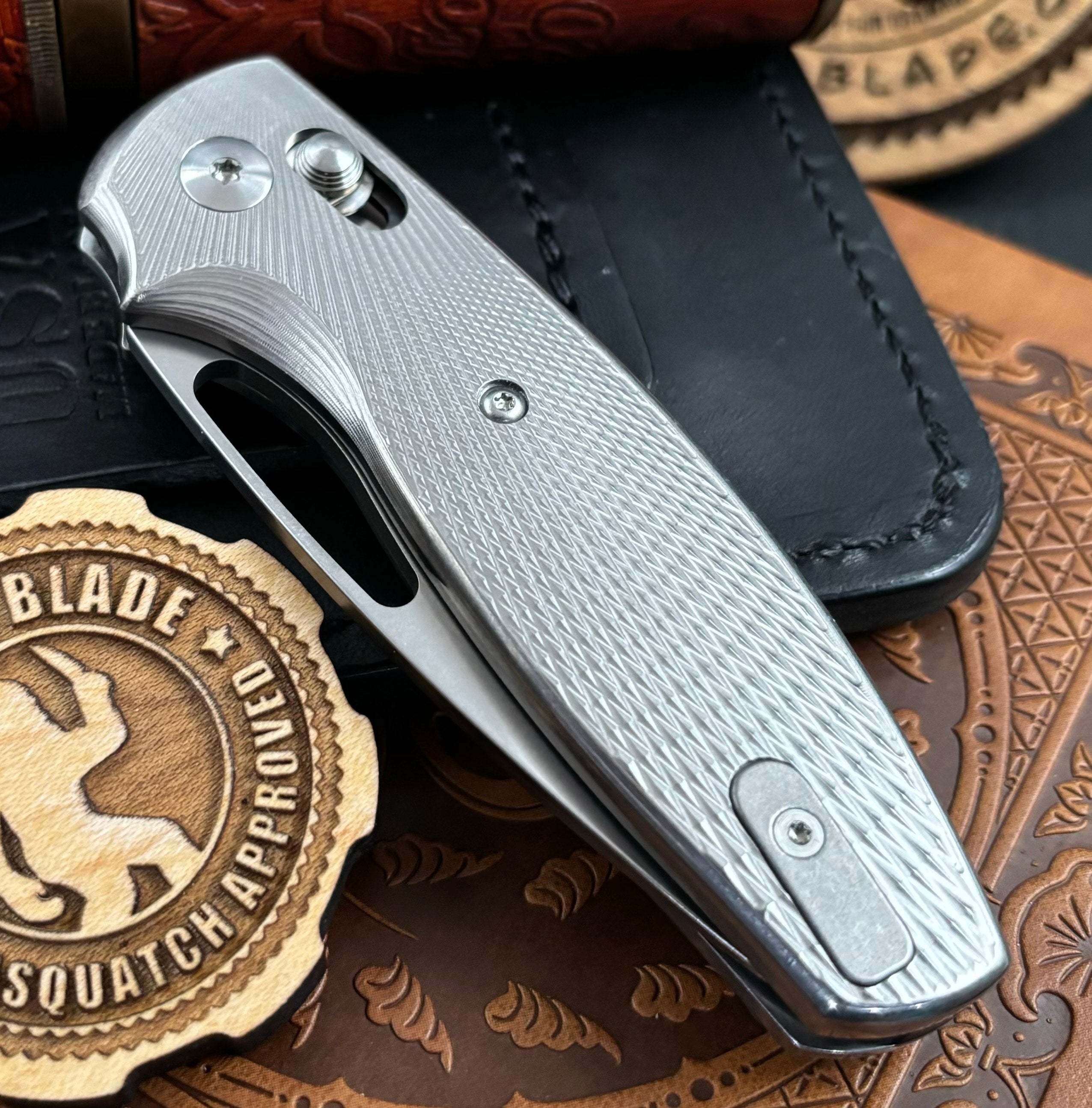 Three Rivers Manufacturing (TRM) Bulldog Rev. B with 3D Lizard Skin Titanium, River-LOK (Axis Lock), and Magnacut Steel - USA MB