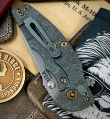 Topo Ammo Can Green Hinderer Jurassic Slicer Black G10 Anodized Working Finish Ti Magnacut Working Finish Blade Bronzed Out HW Sasquatched Clip - USA MB