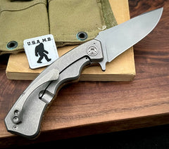 Wilmont Knives Mini PRSA Thunderstorm Kevlar with Gold Wire Ti Framelock Ti Hardware S35VN Blade - USA MB