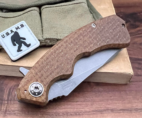 Wilmont Knives Mini PRSA Thunderstorm Kevlar with Gold Wire Ti Framelock Ti Hardware S35VN Blade - USA MB