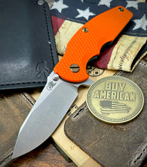 Topo Ammo Can Green Hinderer Jurassic Slicer Orange G10 Anodized Working Finish Ti Magnacut Stonewashed Blade Bronzed Out HW Sasquatched Clip - USA MB