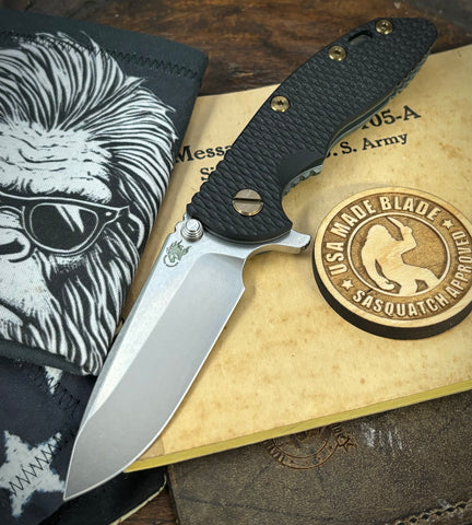 Ammo Can Green Hinderer XM-18 3.25 Spearpoint Black G10 Anodized Working Finish Ti and Stonewashed Finish S45VN Blade with Bronzed Out HW