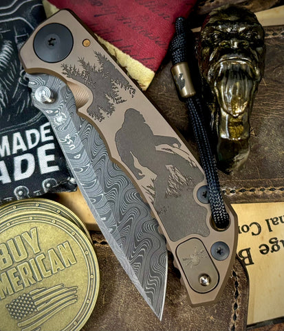 ItisntDan Deep Bronze Squatch Ring and Spartan Blades Harsey Folder V2 Special Edition Deep Bronze  Squatch with Chad Nichols Dama #25