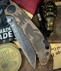 ItisntDan Deep Bronze Squatch Ring and Spartan Blades Harsey Folder V2 Special Edition Deep Bronze  Squatch with Chad Nichols Dama #25