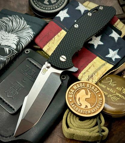 Hinderer XM-24 Harpoon Spanto Black G10 Working Finish Ti and S45VN Stonewashed Blade