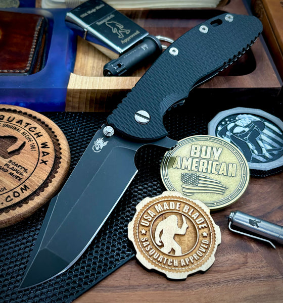 Hinderer XM-24 Harpoon Spanto Black G10 Battle Black Ti and S45VN Battle Black Blade