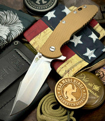 Hinderer XM-24 Harpoon Spanto Coyote G10 Working Finish Ti and S45VN Stonewashed Blade