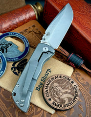 McNees Knives Mac-2 3.0" (GEN-2) Atomic Stonewashed Ti Satin Stonewashed Magnacut Hollow Ground Blade