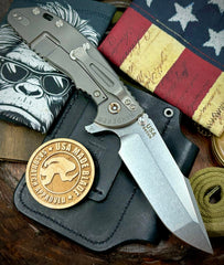 Hinderer XM-24 Harpoon Spanto Coyote G10 Working Finish Ti and S45VN Stonewashed Blade