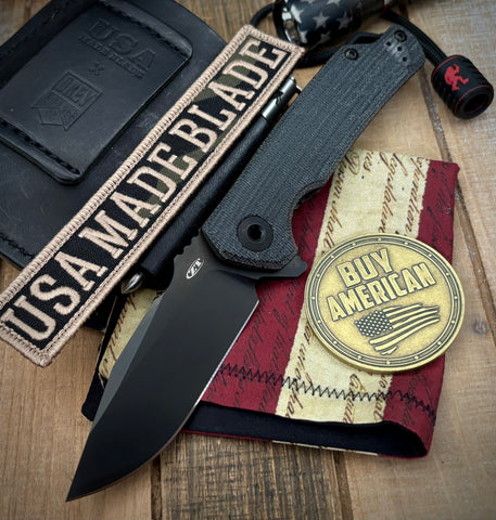 Zero Tolerance ZT0316 Liner Lock with Black Canvas Micarta Handles and Black PVD Coated CruWear Blade - USA MB