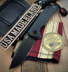Zero Tolerance ZT0316 Liner Lock with Black Canvas Micarta Handles and Black PVD Coated CruWear Blade - USA MB