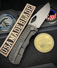 McNees Knives Little Dixon Antiqued Frag Ti with 3.25" Stonewashed Magnacut Blade and Stonewashed Ti Hardware