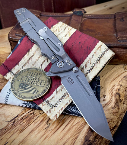 Hinderer Eklipse 3.5" Skinny Fullered Harpoon Spanto Translucent Green G10 Working Finish Ti Working Finish Magnacut Blade
