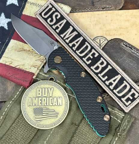 Toxic Anomascus Hinderer XM-18 3.0" Bowie Flipper Black G10 Anodized Stonewashed Ti with Stonewashed 20CV Blade and Bronzed Out Hardware - USA MB