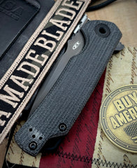 Zero Tolerance ZT0316 Liner Lock with Black Canvas Micarta Handles and Black PVD Coated CruWear Blade - USA MB