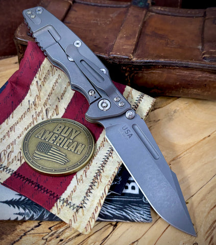 Hinderer Eklipse 3.5" Non-Flipper Skinny Fullered Harpoon Spearpoint Red G10 Working Finish Ti Working FInish Magnacut Blade