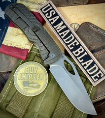 Topo Atomic Bronze McNees Knives Dixon Full Ti Shockwave Ti with 3.75" Magnacut Stonewashed Blade and Stonewashed Hardware - USA MB