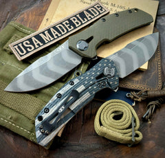 Zero Tolerance ZT0308BLKTS Stars & Stripes with OD Micarta Scale