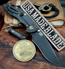 Hinderer XM-18 3.5" Recurve Non-flipper OD Green G10 Battle Black Ti Battle Black Magnacut Blade with Bronzed Out Hardware