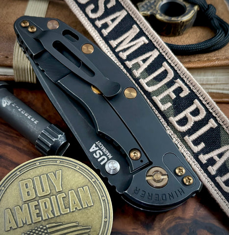 Hinderer XM-18 3.5" Recurve Non-flipper OD Green G10 Battle Black Ti Battle Black Magnacut Blade with Bronzed Out Hardware
