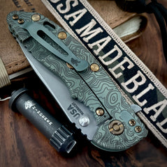 Topo Ti Ammo Can Green Hinderer XM-18 3.5" Hollow Ground Slicer Customized Working Finish Ti Black G10 Magnacut Working Finish Blade Bronzed Out Hardware