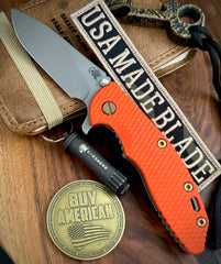 Topo Ti Ammo Can Green Hinderer XM-18 3.5" Hollow Ground Slicer Customized Working Finish Ti Orange G10 Magnacut Working Finish Blade Bronzed Out Hardware