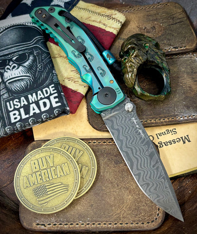 ItisntDan Toxic Squatch Ring and Spartan Blades Harsey Folder V2 Special Edition Toxic Squatch with Chad Nichols Dama #39