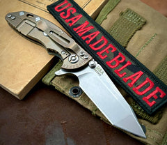 Hinderer XM-18 3.0" Harpoon Tanto Red G10 Stonewashed S45VN Blade Bronze Anodized Ti