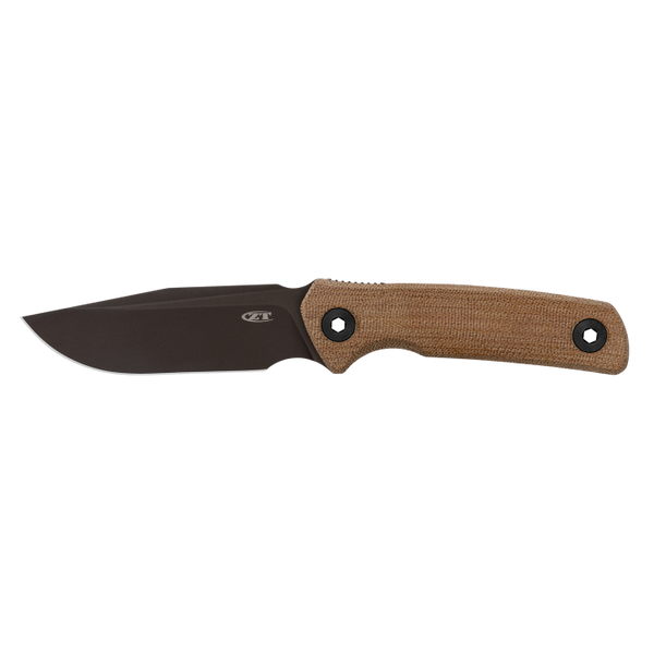 ZT0004 with Cru-Wear Blade, Canvas Micarta Handles, and Tan Leather Sheath **Pre Order**