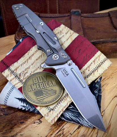 Hinderer Eklipse 3.5" Skinny Fullered Harpoon Spanto Black G10 Working Finish Ti Stonewashed Magnacut Blade
