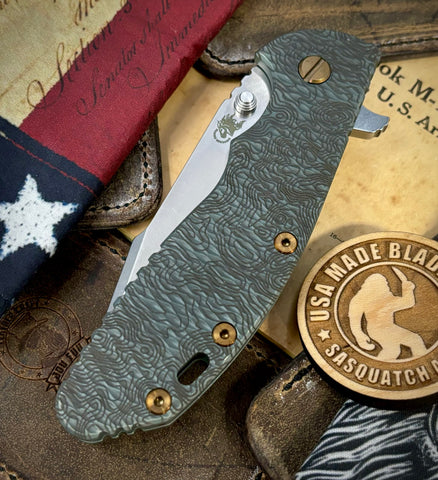 Full Ti TOPO Ammo Can Green Hinderer XM-24 Harpoon Spanto Anodized Working Finish Textured Ti and S45VN Stonewashed Blade with Bronzed Out HW - USA MB