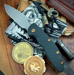 Topo Ammo Can Green Hinderer XM-18 3.5 Spanto Ti Black G10 Customized Working Finish Ti and Working Finish Magnacut Blade with Bronzed Out Hardware