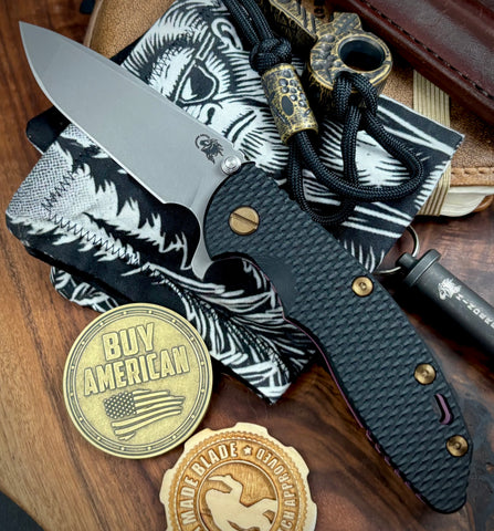 High Res Battle Purple Hinderer XM-18 3.5 Spanto Black G10 Customized Working Finish Ti Working Finish Magnacut Blade Bronze Out HW